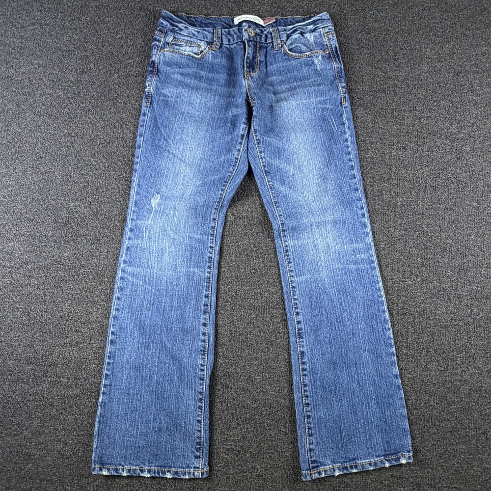 Aeropostale Jeans Womens 5/6 Short Chelsea Bootcut Blue Distressed EUC